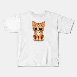 Cute Orange Tabby Kitten Kids T-Shirt